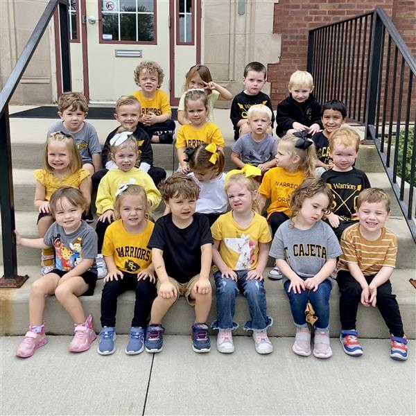 Preschool on Parish Center Steps Preschool on Parish Center Steps